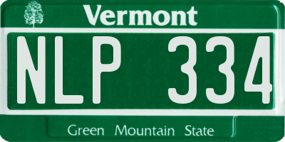 VT license plate NLP334