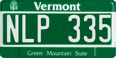 VT license plate NLP335