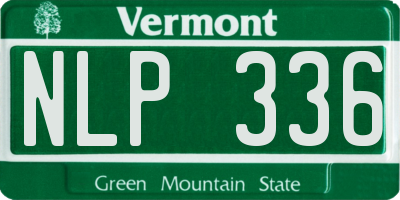VT license plate NLP336