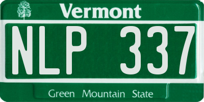 VT license plate NLP337