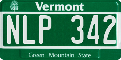 VT license plate NLP342
