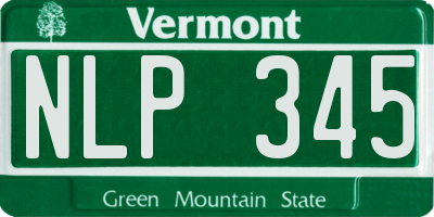 VT license plate NLP345