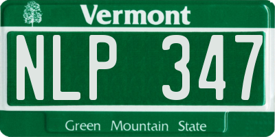 VT license plate NLP347