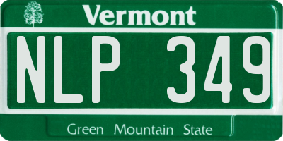 VT license plate NLP349