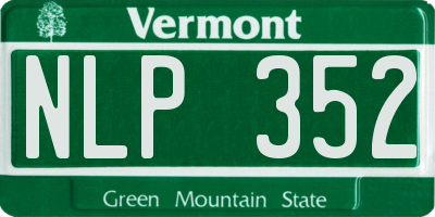 VT license plate NLP352