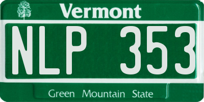 VT license plate NLP353