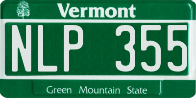 VT license plate NLP355