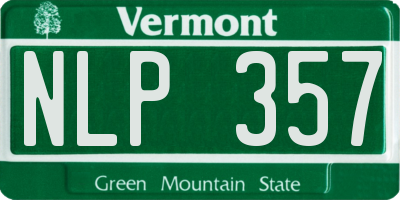 VT license plate NLP357