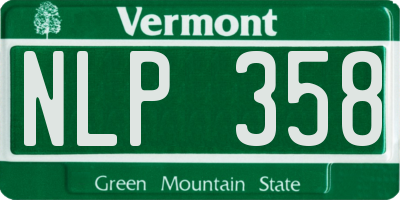 VT license plate NLP358