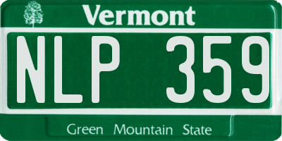 VT license plate NLP359