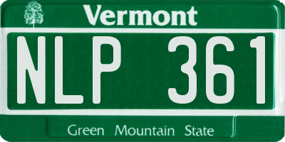 VT license plate NLP361