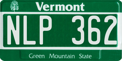 VT license plate NLP362