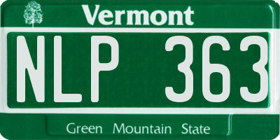 VT license plate NLP363