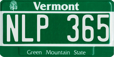 VT license plate NLP365