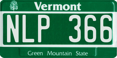 VT license plate NLP366