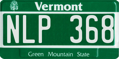 VT license plate NLP368