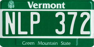 VT license plate NLP372