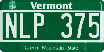 VT license plate NLP375