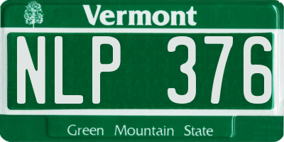 VT license plate NLP376