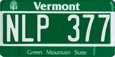 VT license plate NLP377