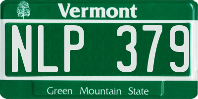 VT license plate NLP379