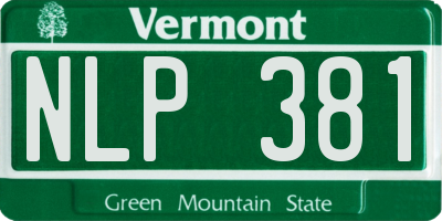 VT license plate NLP381