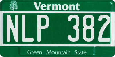 VT license plate NLP382
