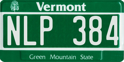 VT license plate NLP384