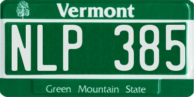 VT license plate NLP385