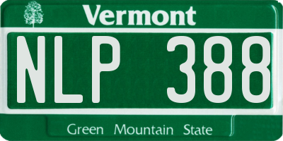 VT license plate NLP388