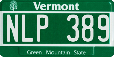VT license plate NLP389