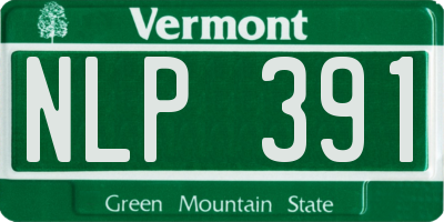 VT license plate NLP391