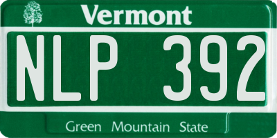 VT license plate NLP392