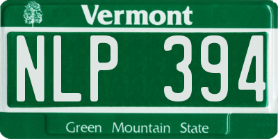 VT license plate NLP394