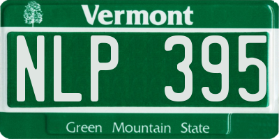 VT license plate NLP395