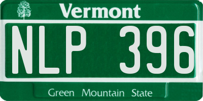 VT license plate NLP396