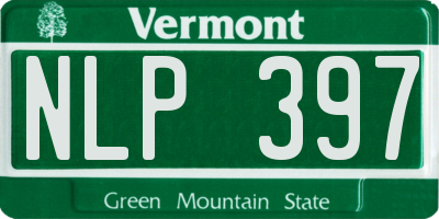 VT license plate NLP397