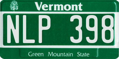 VT license plate NLP398
