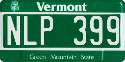 VT license plate NLP399