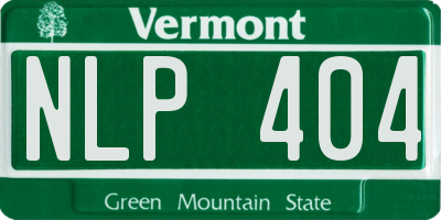 VT license plate NLP404
