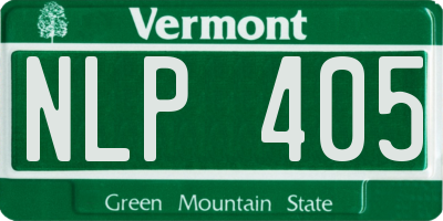 VT license plate NLP405