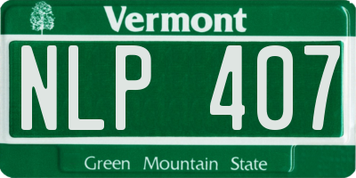 VT license plate NLP407