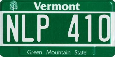 VT license plate NLP410