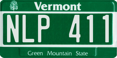 VT license plate NLP411