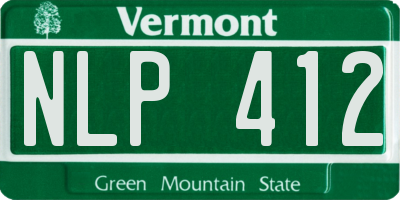 VT license plate NLP412