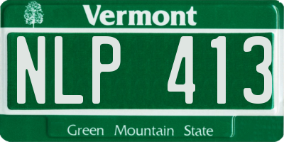 VT license plate NLP413