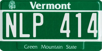 VT license plate NLP414