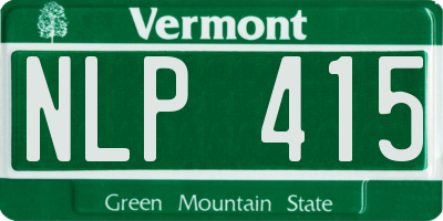 VT license plate NLP415