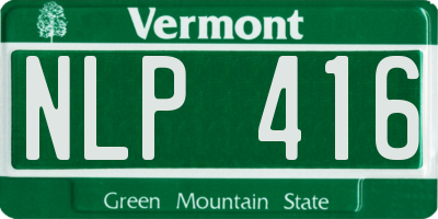 VT license plate NLP416