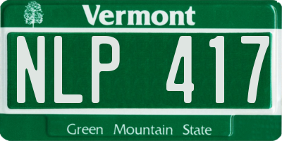 VT license plate NLP417